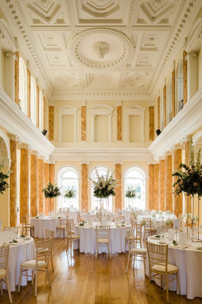 table setting for wedding at  Powerscourt House