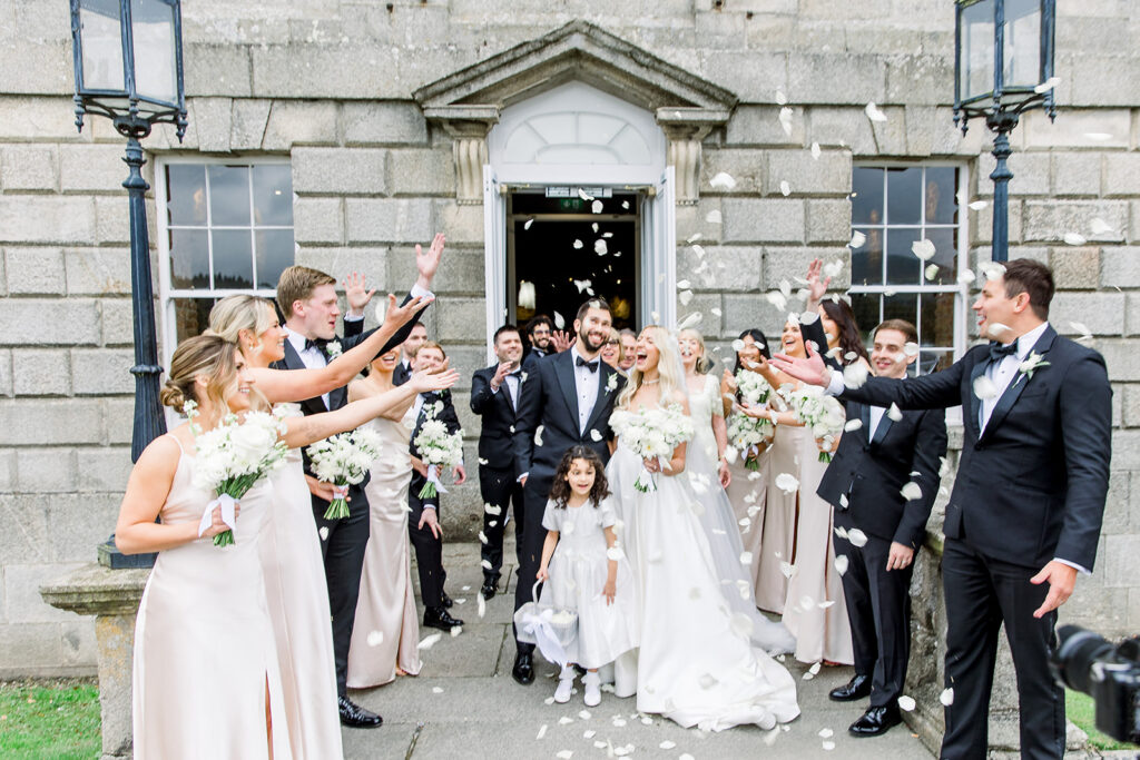 Happy photo pf a couple after their wedding ceremony