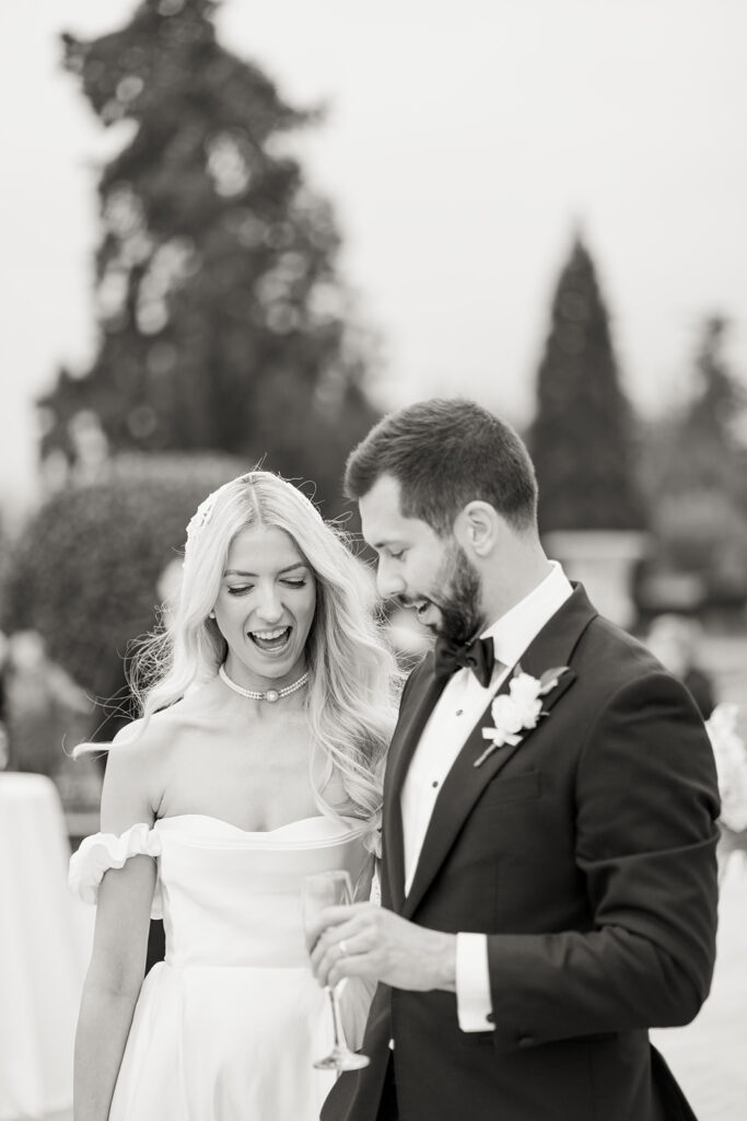 happy couple during their eleopement in the Loire